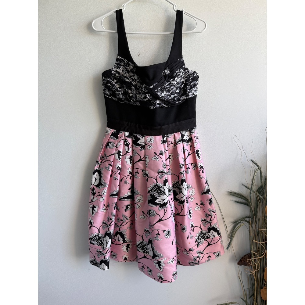 Diane von Furstenberg Pink Floral Wool Silk Fit Flare Dress Size 6 Cocktail - Picture 2 of 9